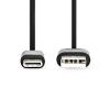 CAVO CELLULARE USB NEDIS CCGL60600BK20, 15W, 480 Mbps, DATI USB 2.0 A TYPE-C Maschio - A Maschio 2m Nero